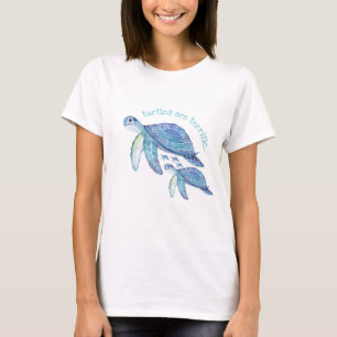 かわいい亀の恋人、亀は素晴らしい Tシャツ