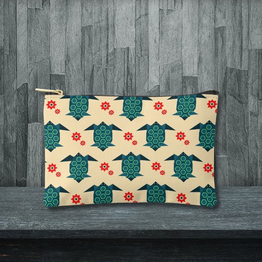 かわいい亀の折り紙 アクセサリーポーチ