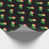 かわいい亀の海動物メリークリスマスサンタクロース ラッピングペーパー (角)
