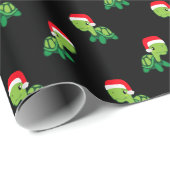 かわいい亀の海動物メリークリスマスサンタクロース ラッピングペーパー (ロールコーナー)