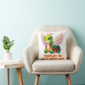 かわいい亀の漫画の天使の翼ハロー クッション (椅子)