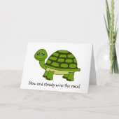 かわいい亀の漫画勇気付けられるグリーティングカード カード (正面)