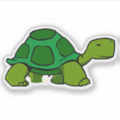 かわいい亀の漫画 – おもしろい動物のシール シール (正面)