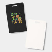 かわいい亀の笑顔 バッジ (Front & Back)