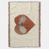 かわいい亀の背景ハート スローブランケット (正面縦)