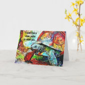 かわいい亀の誕生日カード カード (黄色い花)