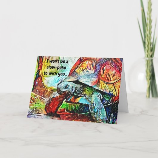 かわいい亀の誕生日カード カード (正面)