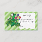 かわいい亀の赤ちゃんシャワーテーマブックラッフル エンクロージャーカード (正面)