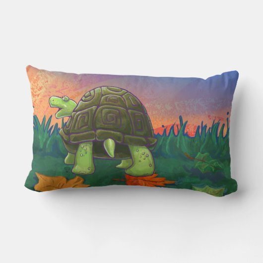 かわいい亀の頭と尾 ランバークッション (裏面)