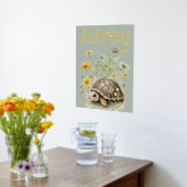 かわいい亀のWiTh名 箔ポスター (レイダウン (キッチン))