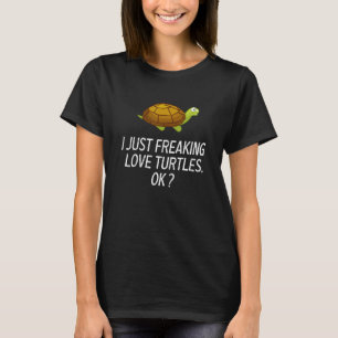 かわいい亀ラブタートルラブタルト私は単にフレックラブタトル Tシャツ