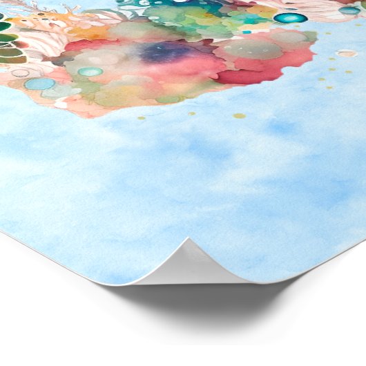 かわいい亀 ポスター (角)