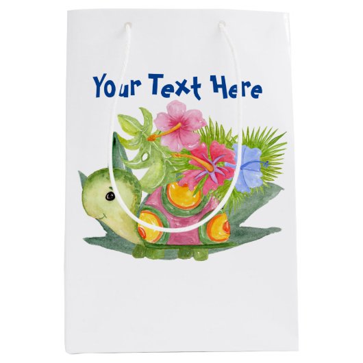 かわいい亀 ミディアムペーパーバッグ (正面)