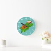 かわいい亀 ラウンド壁時計 (ホーム)
