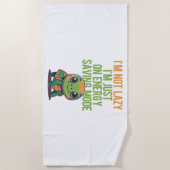 かわいい亀、怠惰な亀、エネルギーのモード救で ビーチタオル (正面)