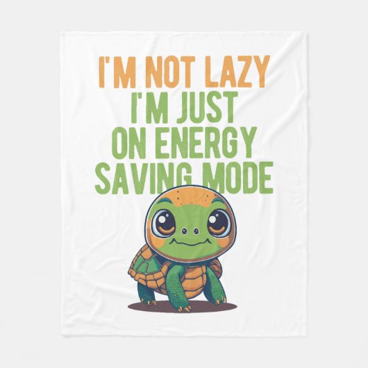 かわいい亀、怠惰な亀、エネルギーのモード救で フリースブランケット (正面)