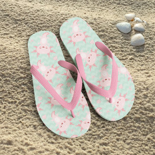 かわいい予測できなのAxolotlパターン ビーチサンダル