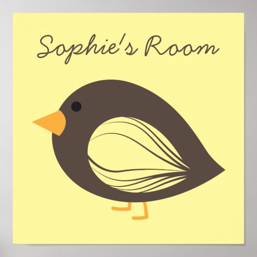 かわいい予測できなカラフルの鳥のポスター ポスター (正面)