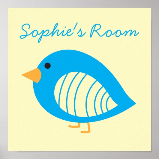 かわいい予測できなカラフルの鳥のポスター ポスター (正面)