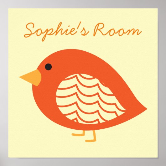 かわいい予測できなカラフルの鳥のポスター ポスター (正面)