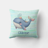 かわいい予測できな小さなクジラ クッション (裏面)