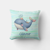 かわいい予測できな小さなクジラ クッション (正面)