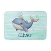 かわいい予測できな小さなクジラ バスマット (正面)