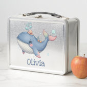 かわいい予測できな小さなクジラ メタルランチボックス (インサイチュ)