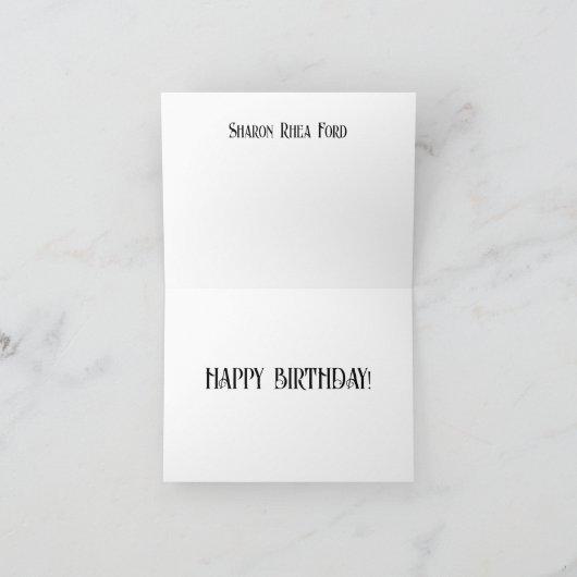 かわいい予測できな誕生日ガール折り畳みノートカード ノートカード (内部)