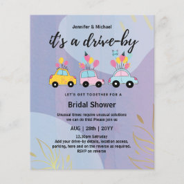 かわいい予算のドライブバイブライダルシャワー招待状