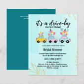 かわいい予算のドライブバイブライダルシャワー招待状 (正面/裏面)