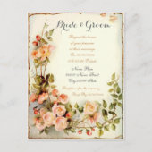 かわいい予算エレガント結婚式招待状。 インビテーションポストカード (正面)