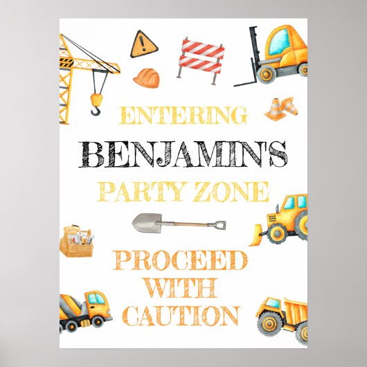 かわいい予算建築誕生日パーティー ポスター (正面)