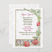 かわいい予算結婚式招待状、 インビテーションポストカード (正面/裏面)