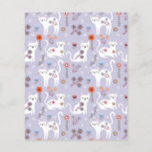 かわいい予算誕生日猫パターン招待状 (裏面)