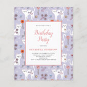 かわいい予算誕生日猫パターン招待状 (正面)