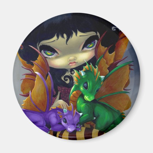 「かわいい二人のドラゴリング」マグネット マグネット (正面)