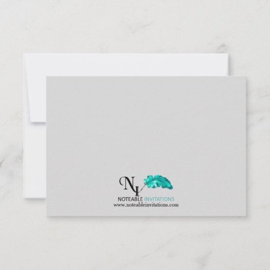 かわいい二人の新郎がキスするゲイのウェディング挿入図 招待状 (裏面)