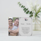 かわいい二人の新郎 カートゥーン ゲイ ウェディング 婚約 招待状 (スタンド正面)