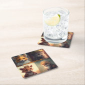 かわいい二人の野生動物の友達 スクエアペーパーコースター (インサイチュ)