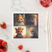 かわいい二人の野生動物の友達 スタンダードカクテルナプキン (インサイチュ)