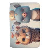 かわいい二人の野生動物の友達 バスマット (正面縦)