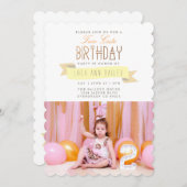 かわいい二人 |第2バースデーパーティーの写真 招待状 (正面/裏面)