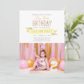 かわいい二人 |第2バースデーパーティーの写真 招待状 (スタンド正面)
