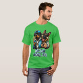 かわいい二匹の犬のグラフィックTシャツ Tシャツ (正面フル)