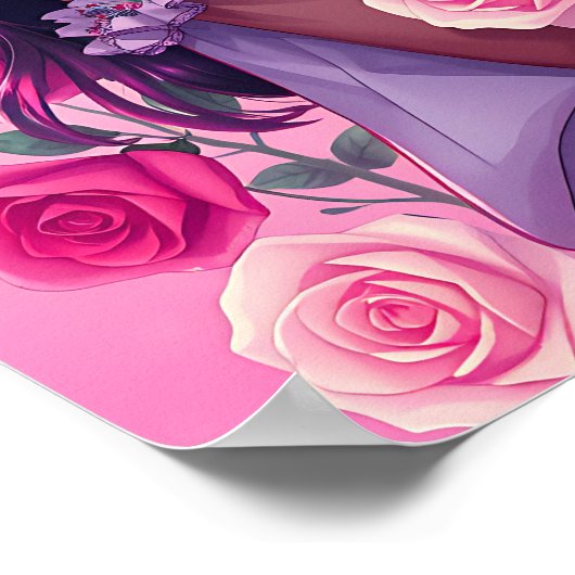 かわいい二民族アニメバレンタインデー ポスター (角)