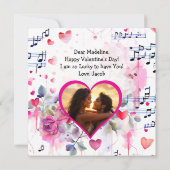 かわいい二民族アニメパーソナライズされたバレンタインデー カード (裏面)