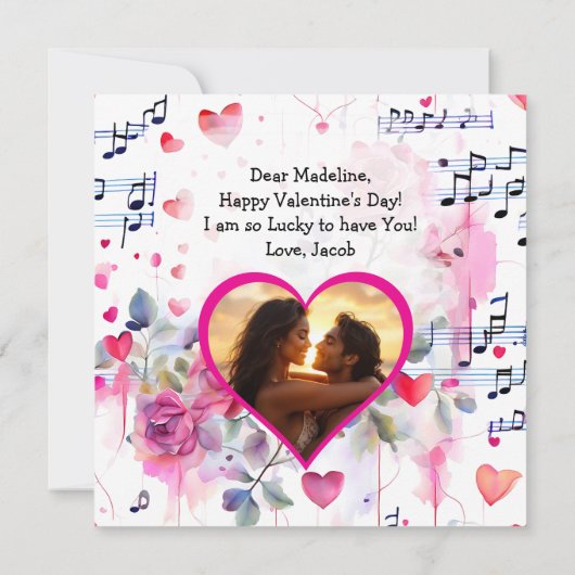 かわいい二民族アニメパーソナライズされたバレンタインデー カード (裏面)