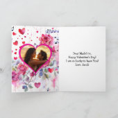 かわいい二民族アニメパーソナライズされたバレンタインデー カード (内部)