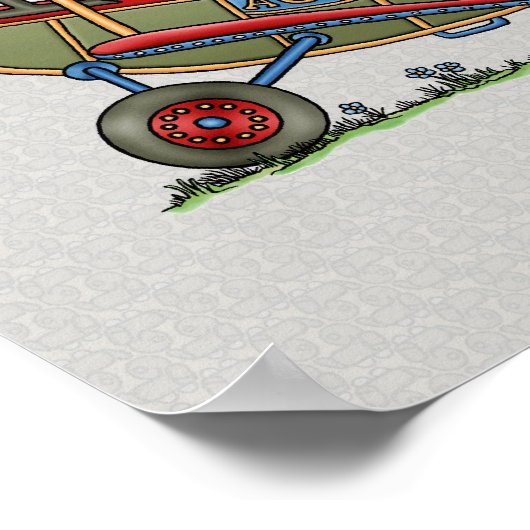 かわいい二面飛行機 ポスター (角)